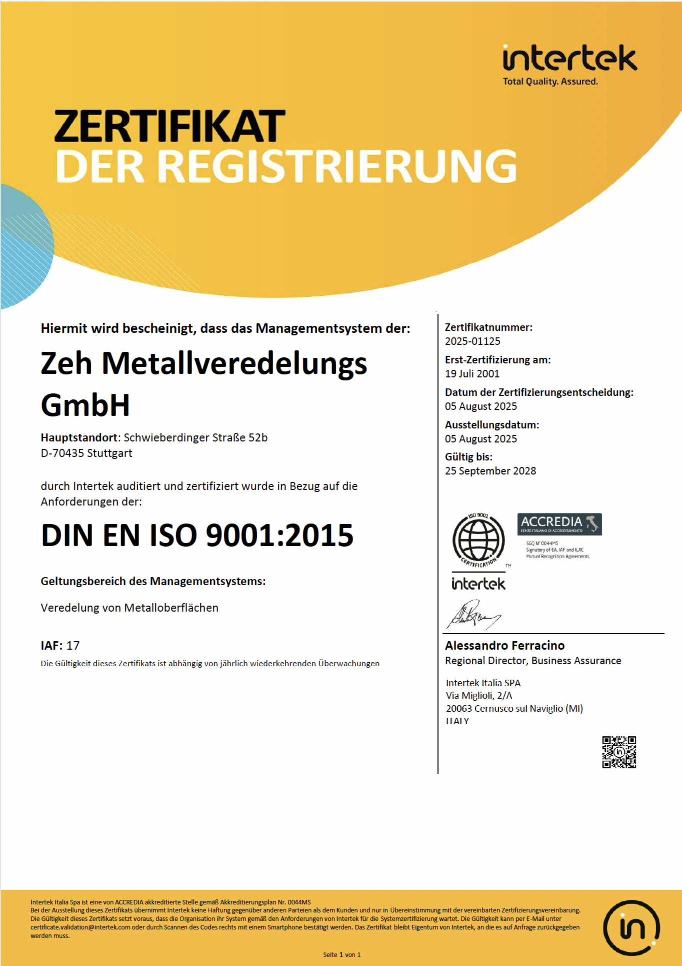 DIN EN ISO 2015:14001
